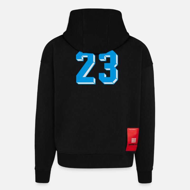 dreiundzwanzig - Sweat à capuche bio épais oversize fabriqué en UE - SOLID BLACK