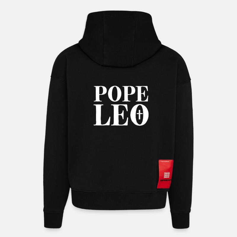 POPE Leo - Hoodie- made by SPREAD  - SOLID BLACK