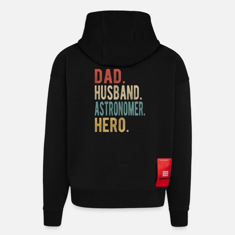Astronom Vater Ehemann Held - Hoodie- made by SPREAD  - SOLID BLACK