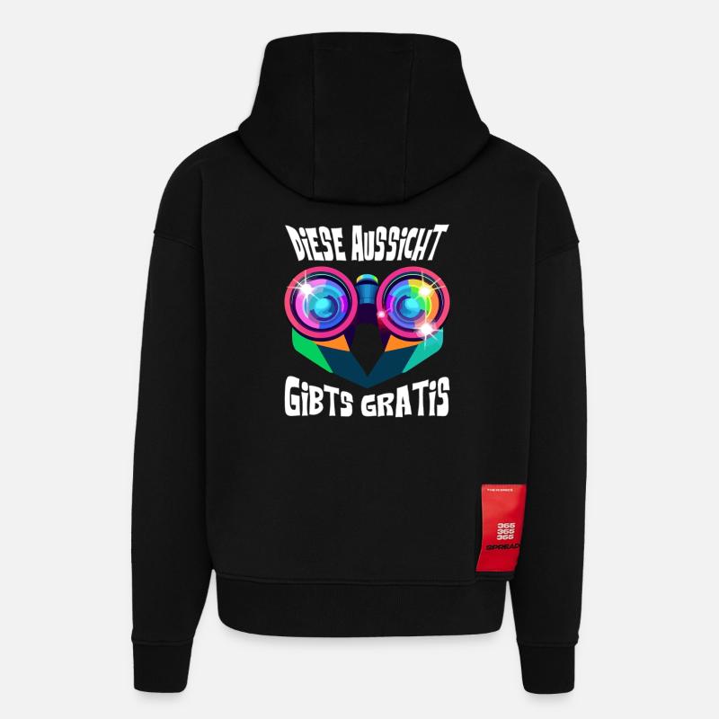 This view is free ! - Hoodie- made by SPREAD - SOLID BLACK