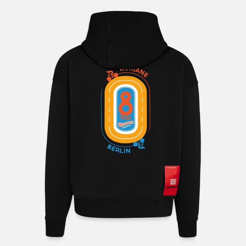 course de 8 jours - Sweat à capuche bio épais oversize fabriqué en UE - SOLID BLACK