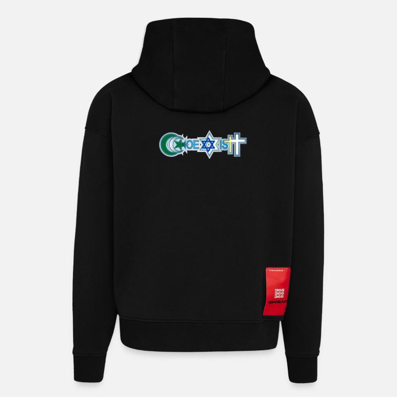Coexist - Sweat à capuche bio épais oversize fabriqué en UE - SOLID BLACK