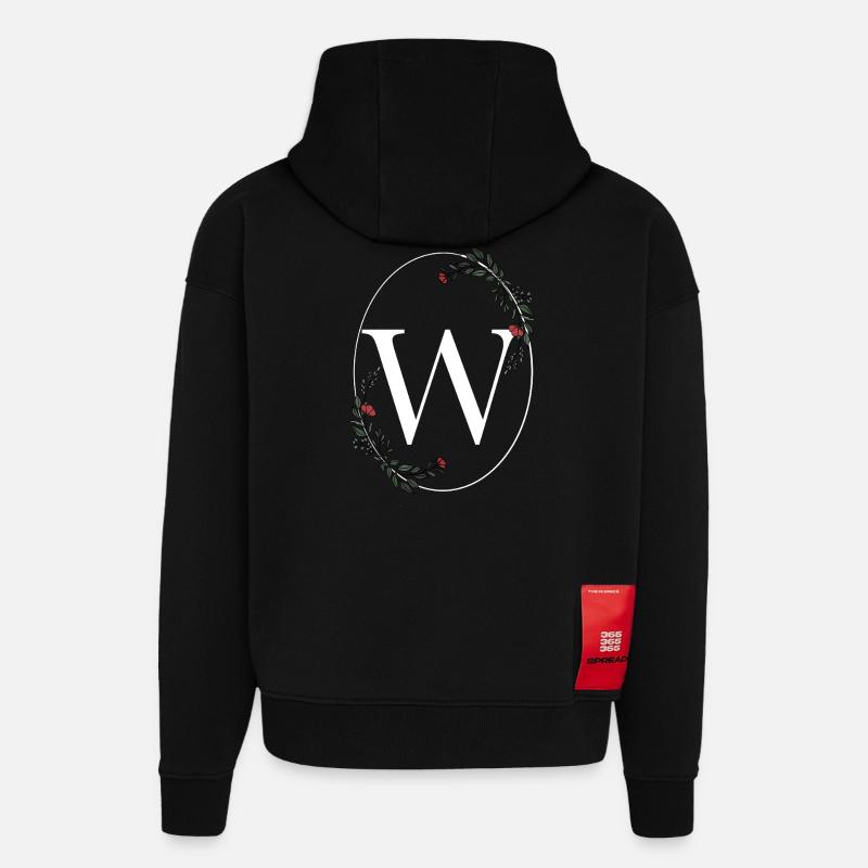 Buchstabe W - Hoodie- made by SPREAD - SOLID BLACK