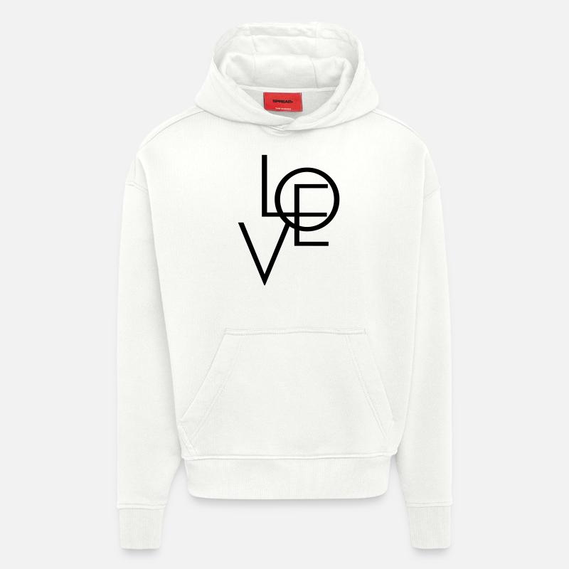 LOVE - Hoodie- made by SPREAD  - OFF WHITE