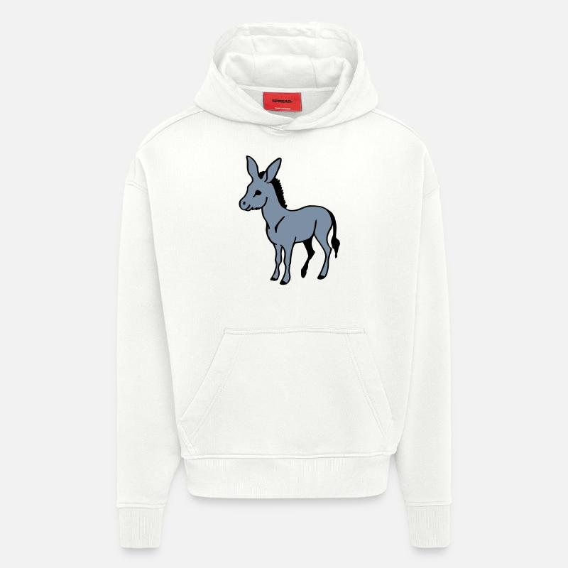 Âne - Sweat à capuche bio épais oversize fabriqué en UE - OFF WHITE