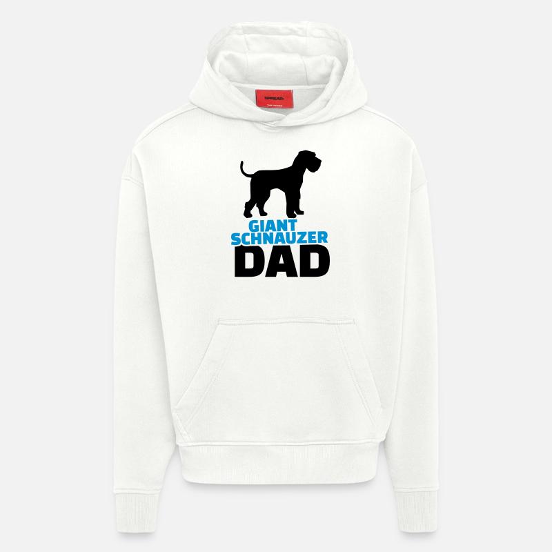 Giant Schnauzer Dad - Sweat à capuche bio épais oversize fabriqué en UE - OFF WHITE