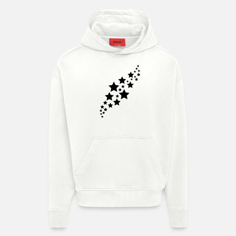Star, les étoiles - Sweat à capuche bio épais oversize fabriqué en UE - OFF WHITE