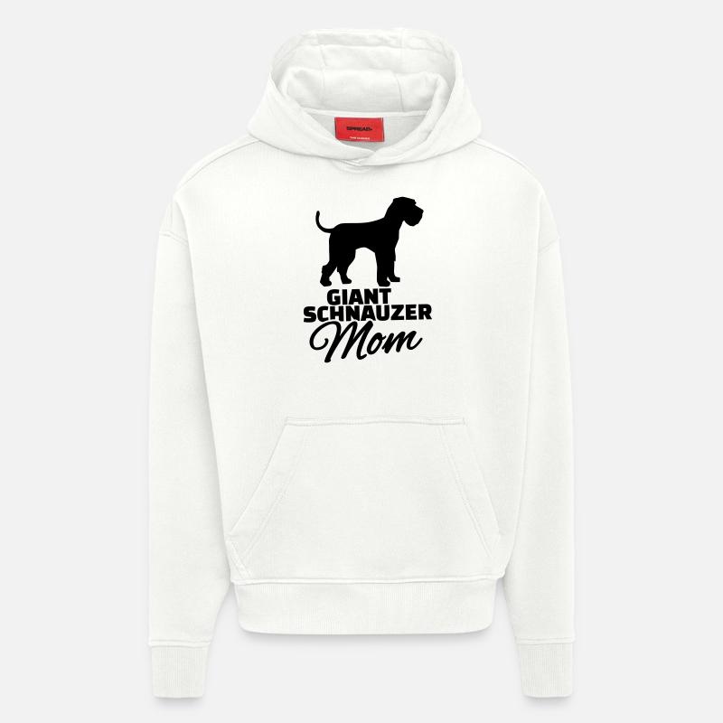 Giant Schnauzer Mom - Sweat à capuche bio épais oversize fabriqué en UE - OFF WHITE
