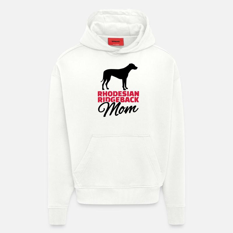 Rhodesian Ridgeback Mom - Sweat à capuche bio épais oversize fabriqué en UE - OFF WHITE