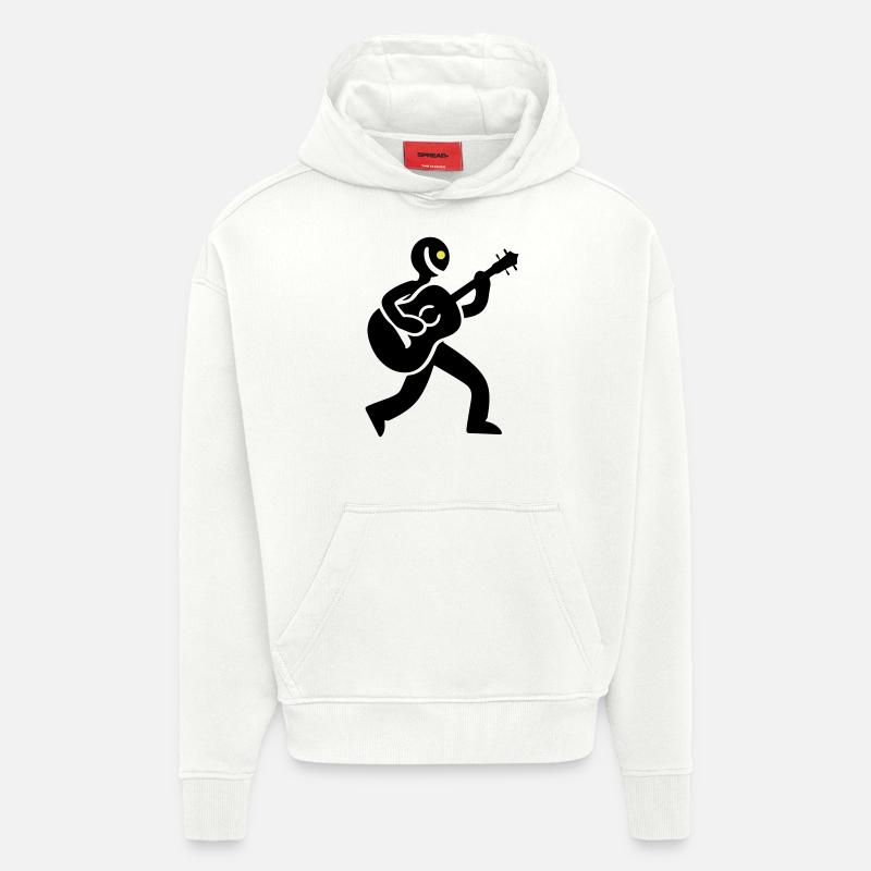 Musicien Guitariste - Sweat à capuche bio épais oversize fabriqué en UE - OFF WHITE