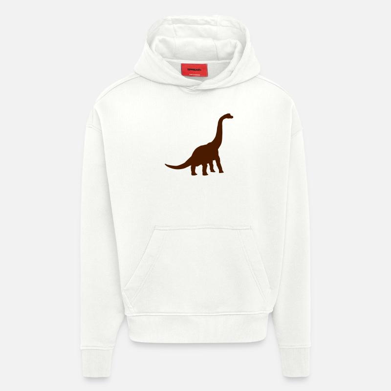 brachiosaurus - Sweat à capuche bio épais oversize fabriqué en UE - OFF WHITE