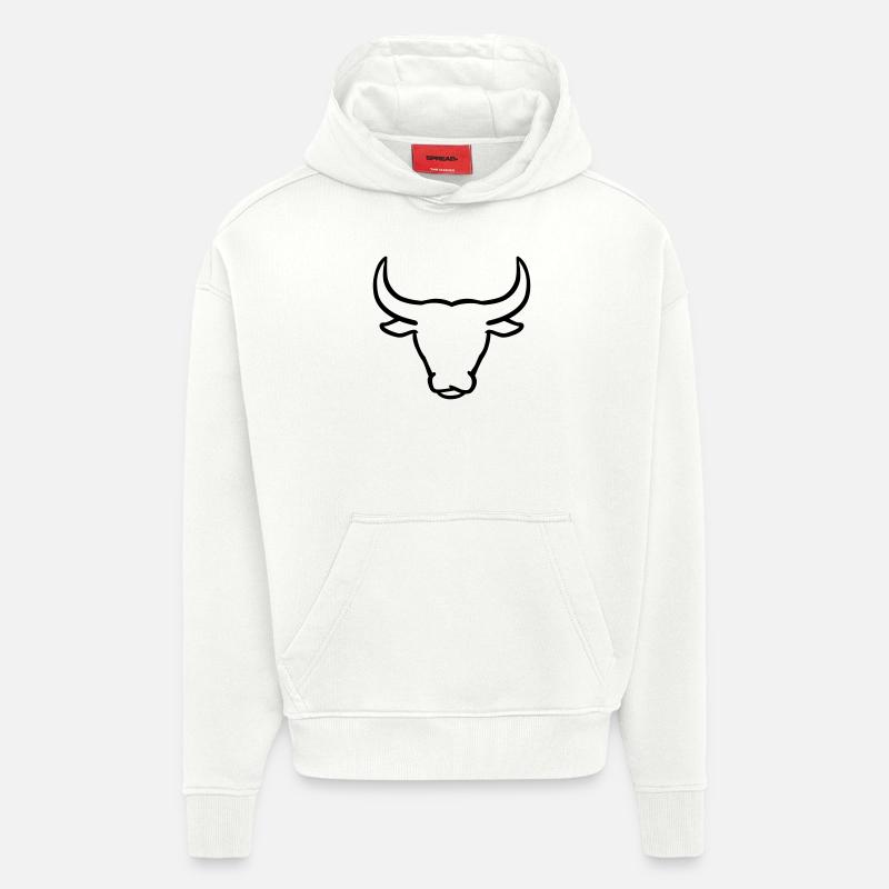 Taureau - Sweat à capuche bio épais oversize fabriqué en UE - OFF WHITE