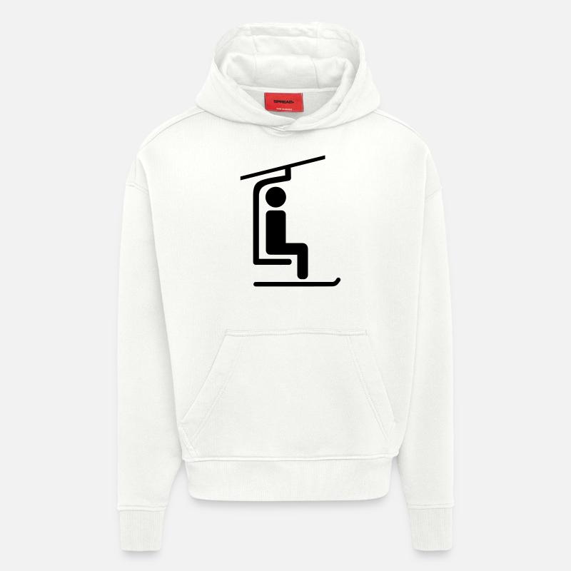 Télésiège - Sweat à capuche bio épais oversize fabriqué en UE - OFF WHITE