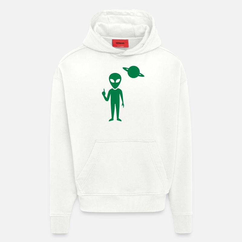 Alien - Sweat à capuche bio épais oversize fabriqué en UE - OFF WHITE