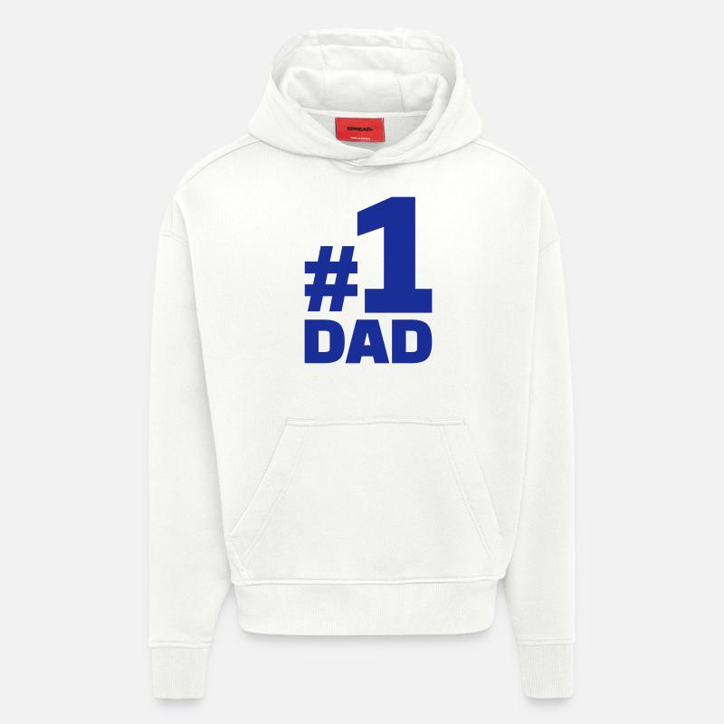 No. 1 Dad - Sweat à capuche bio épais oversize fabriqué en UE - OFF WHITE