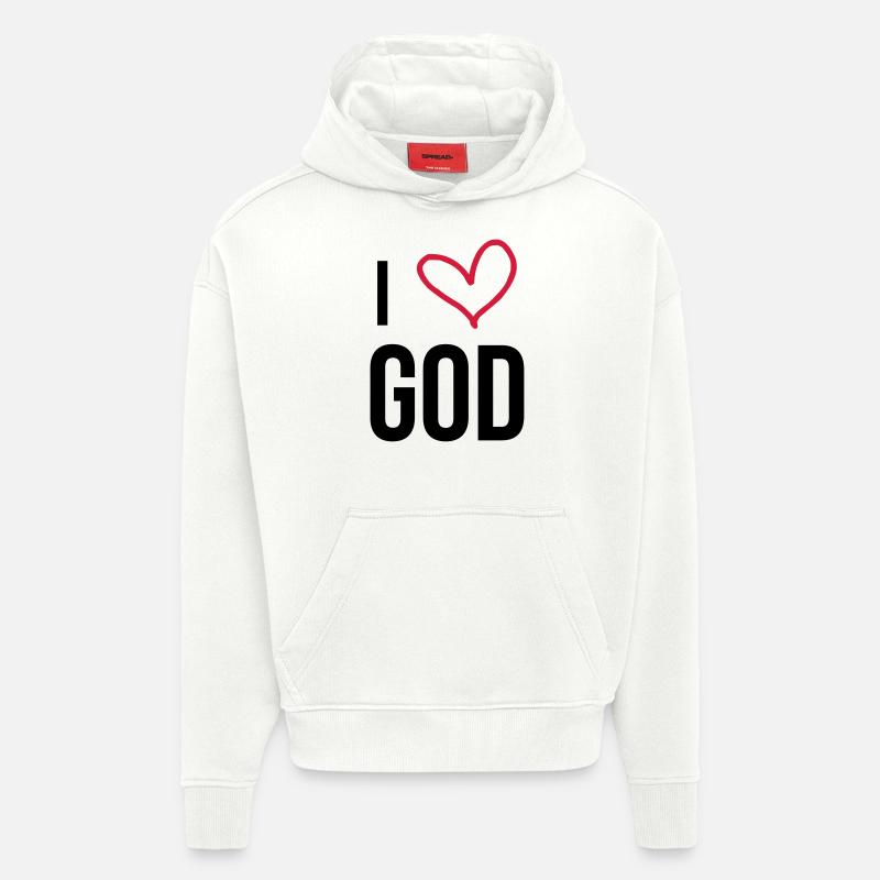 chrétien / chrétienne / catholique / religion - Sweat à capuche bio épais oversize fabriqué en UE - OFF WHITE