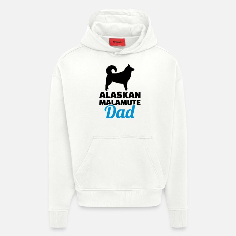 Alaskan Malamute - Sweat à capuche bio épais oversize fabriqué en UE - OFF WHITE