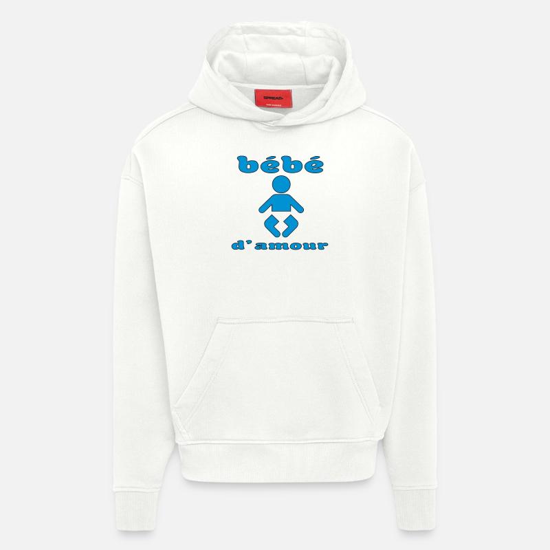 Bébé d'amour - Sweat à capuche bio épais oversize fabriqué en UE - OFF WHITE
