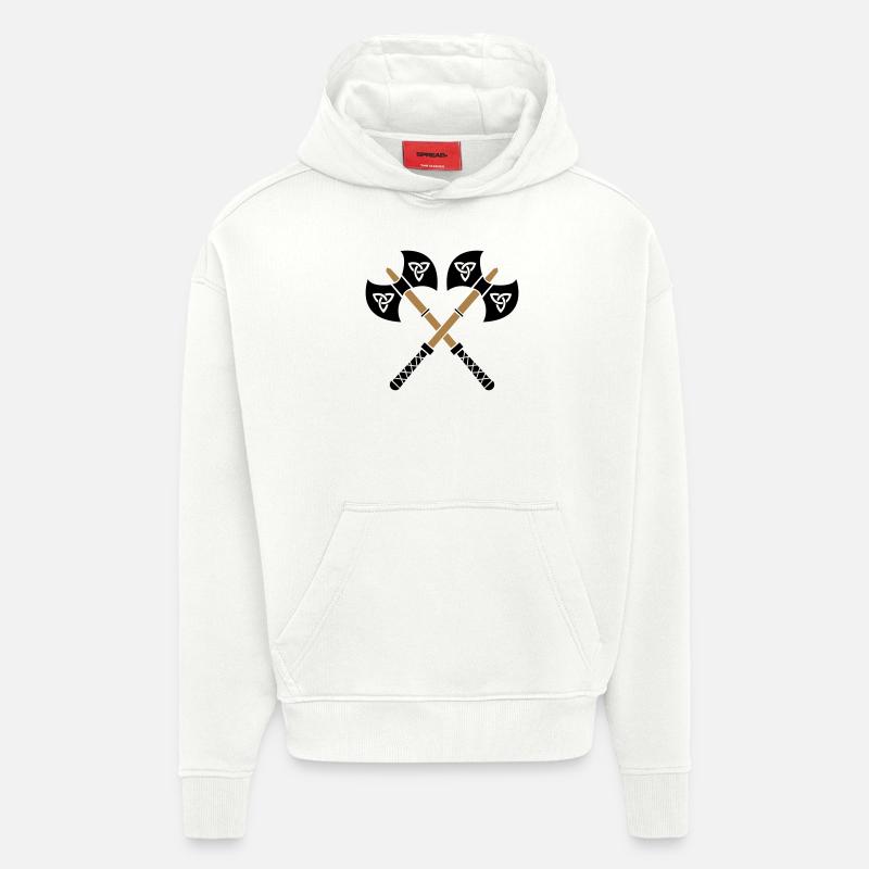 wikinger_aexte_02 - Sweat à capuche bio épais oversize fabriqué en UE - OFF WHITE