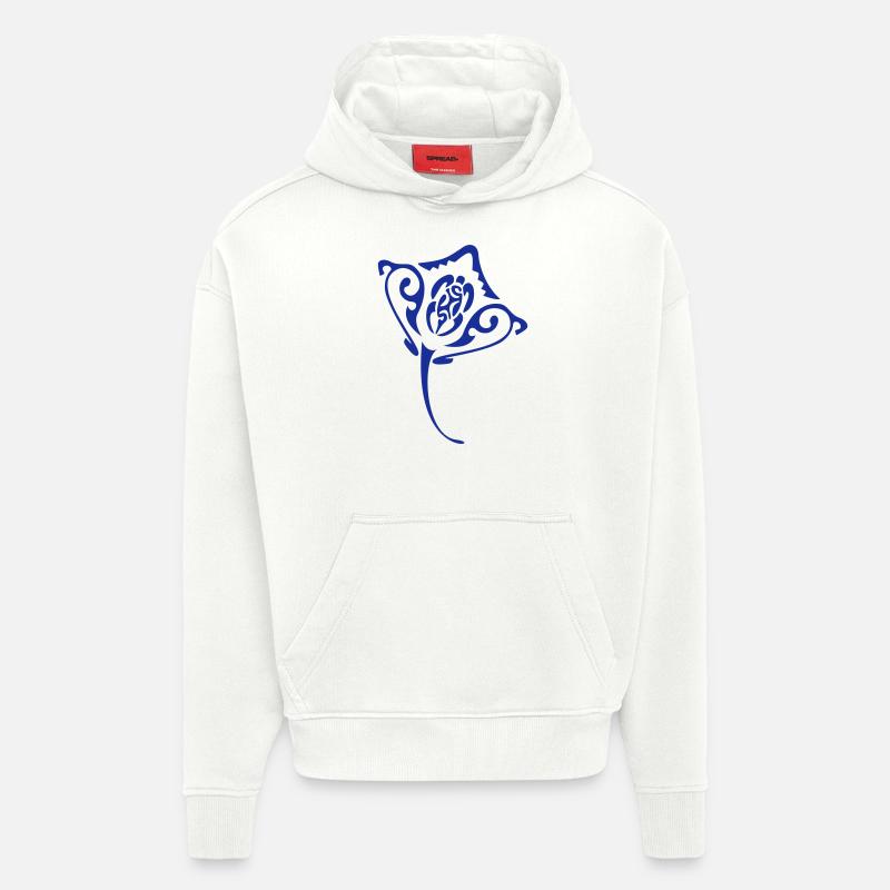 Eagle Ray - Sweat à capuche bio épais oversize fabriqué en UE - OFF WHITE