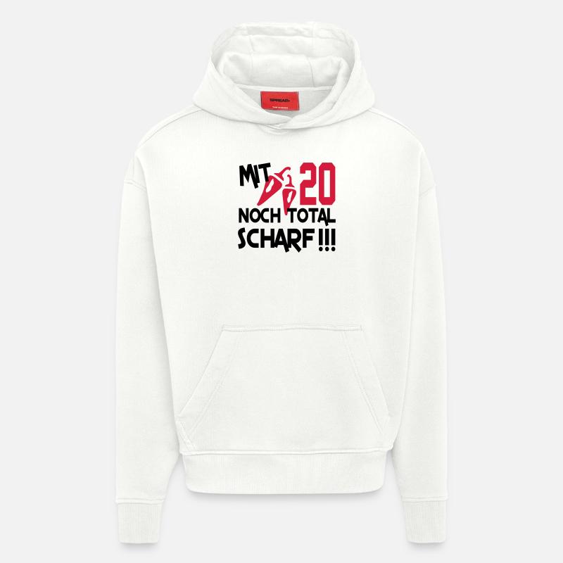 total_scharf_20 - Sweat à capuche bio épais oversize fabriqué en UE - OFF WHITE