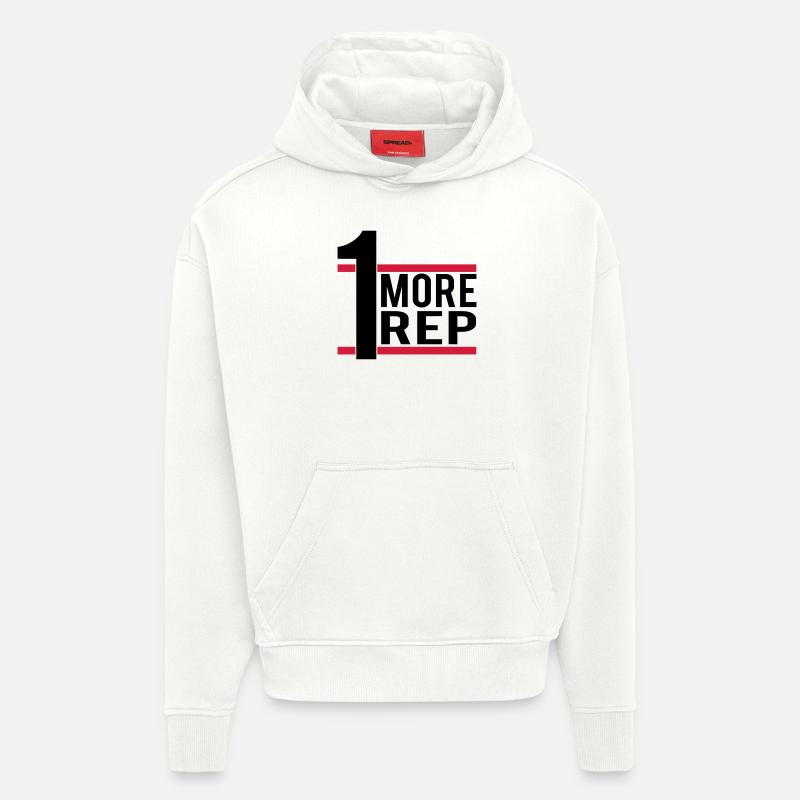 1 More Rep - Sweat à capuche bio épais oversize fabriqué en UE - OFF WHITE