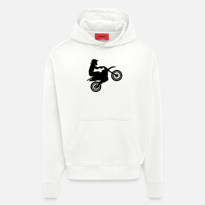 Motocross - Sweat à capuche bio épais oversize fabriqué en UE - OFF WHITE
