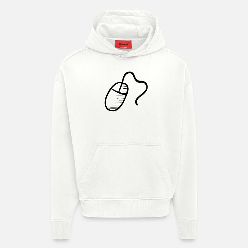 Computer Mouse - Sweat à capuche bio épais oversize fabriqué en UE - OFF WHITE