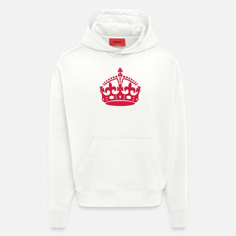Crown, King, Princess - Sweat à capuche bio épais oversize fabriqué en UE - OFF WHITE