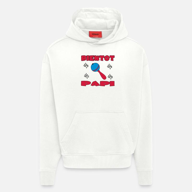 BIENTOT PAPI - Sweat à capuche bio épais oversize fabriqué en UE - OFF WHITE