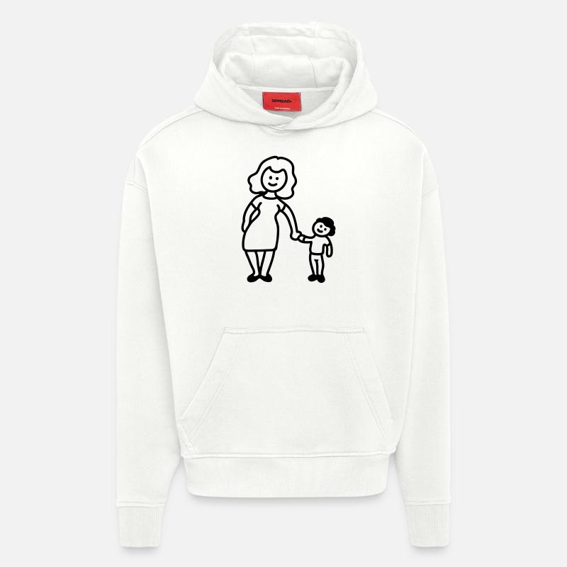 Mutter / Oma + Kind - Line - Hoodie- made by SPREAD  - OFF WHITE