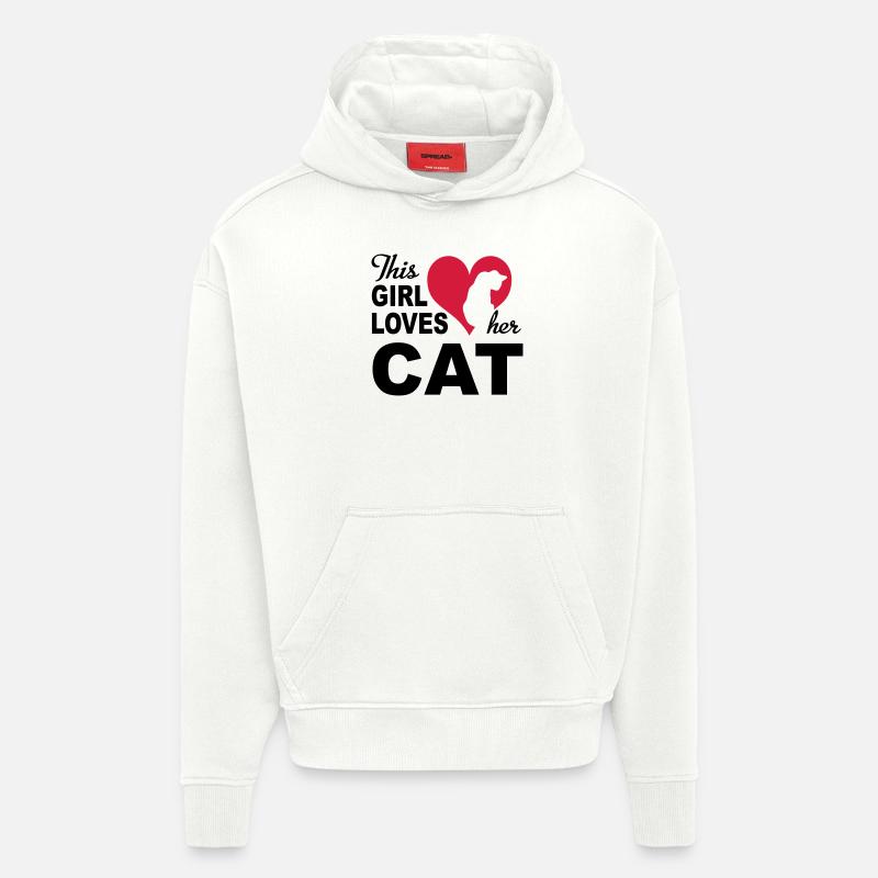 Chat - Sweat à capuche bio épais oversize fabriqué en UE - OFF WHITE