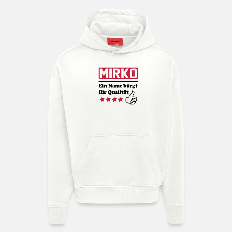 Mirko - Sweat à capuche bio épais oversize fabriqué en UE - OFF WHITE