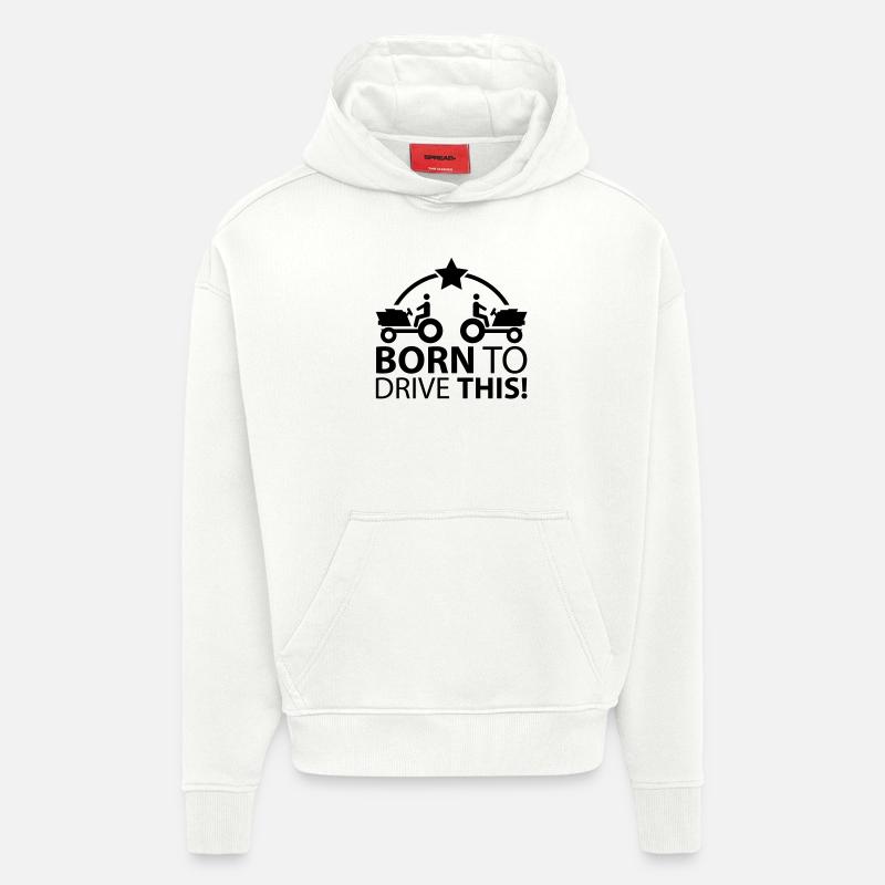 traktor_born_2_drive_pp1 - Sweat à capuche bio épais oversize fabriqué en UE - OFF WHITE