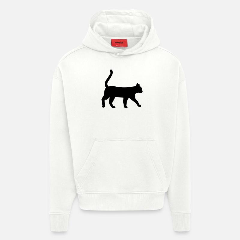 Chat - Sweat à capuche bio épais oversize fabriqué en UE - OFF WHITE