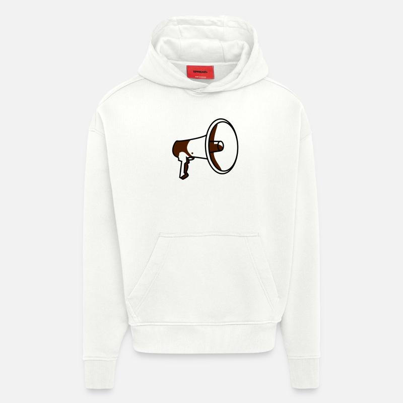 Lautsprecher, eigener Text - Hoodie- made by SPREAD - OFF WHITE