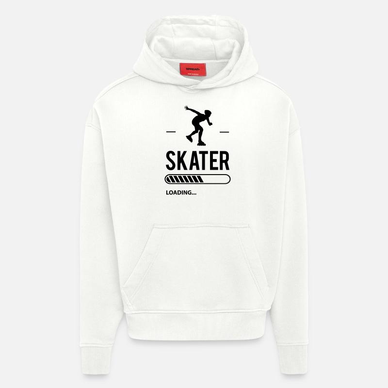 Skater loading - Sweat à capuche bio épais oversize fabriqué en UE - OFF WHITE
