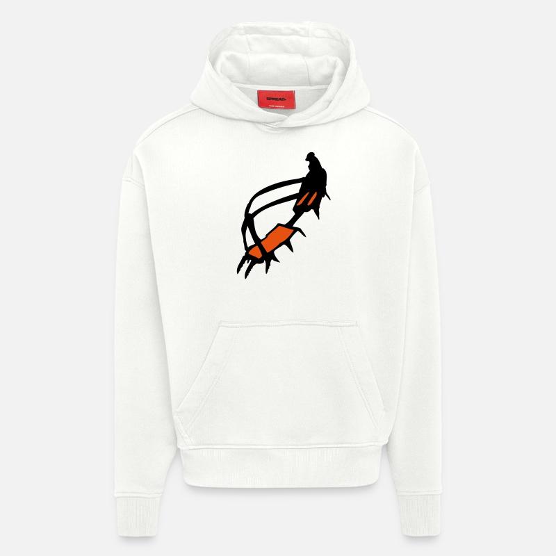 Crampons pour l'escalade de glace - Sweat à capuche bio épais oversize fabriqué en UE - OFF WHITE