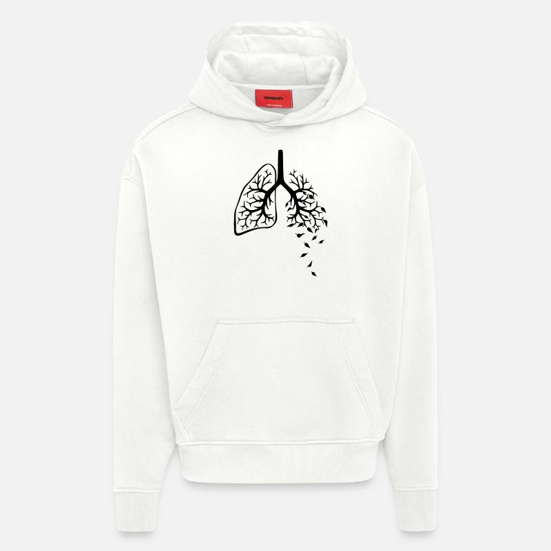 Poumon - Sweat à capuche bio épais oversize fabriqué en UE - OFF WHITE