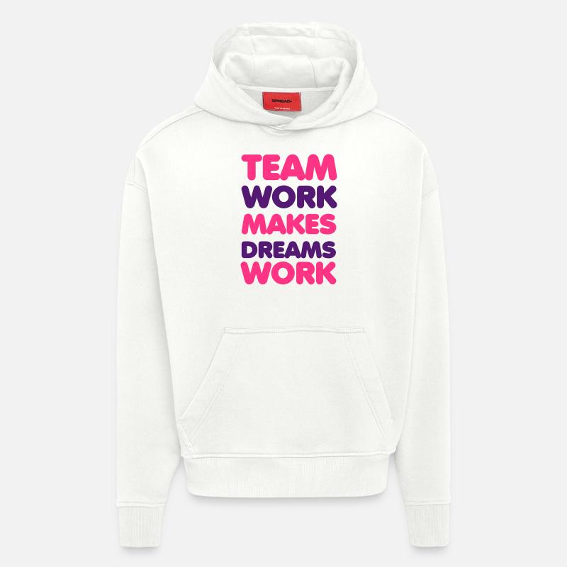 Team Work - Sweat à capuche bio épais oversize fabriqué en UE - OFF WHITE