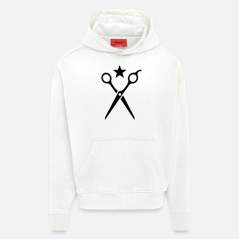 Ciseaux - Sweat à capuche bio épais oversize fabriqué en UE - OFF WHITE