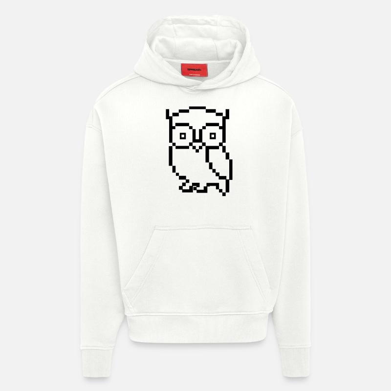 eule pixel - Hoodie- made by SPREAD  - OFF WHITE