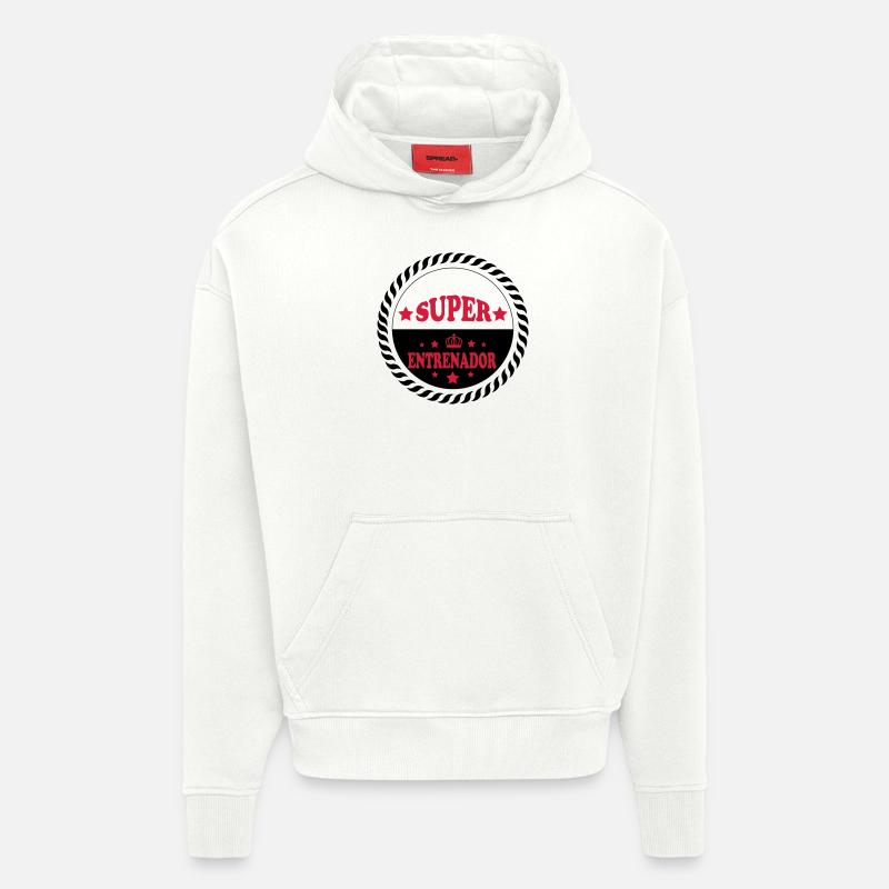SUPER ENTRENADOR - Sweat à capuche bio épais oversize fabriqué en UE - OFF WHITE