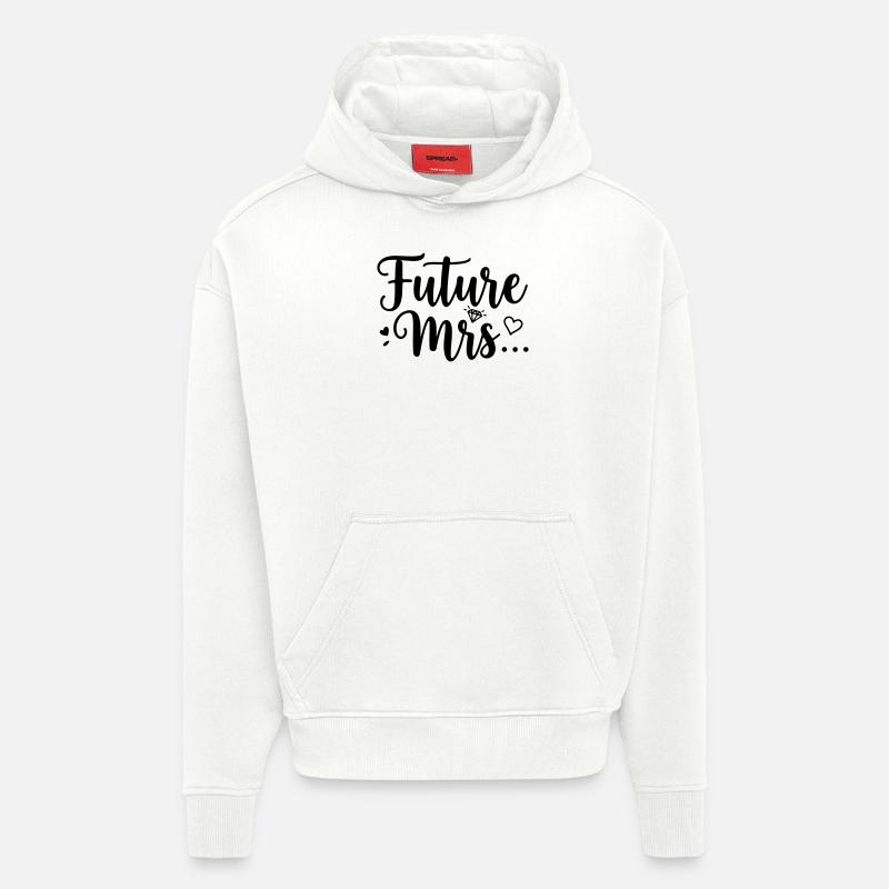 Future Mrs. Ring Bridal Design - Sweat à capuche bio épais oversize fabriqué en UE - OFF WHITE