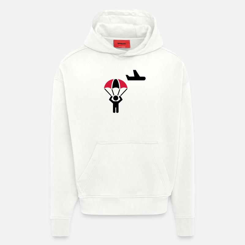 Parachutistes - Sweat à capuche bio épais oversize fabriqué en UE - OFF WHITE