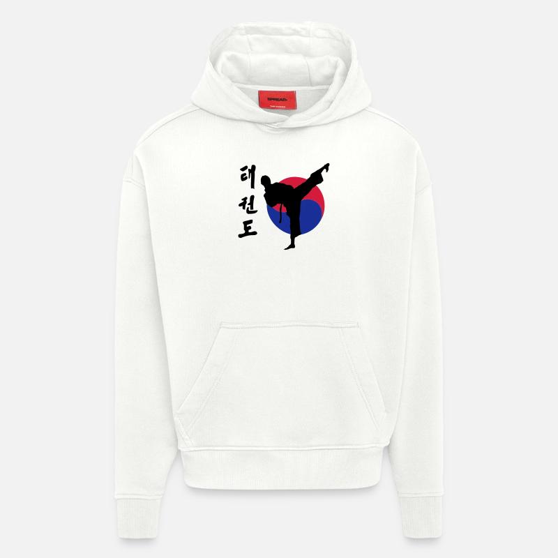 taekwondo - Sweat à capuche bio épais oversize fabriqué en UE - OFF WHITE