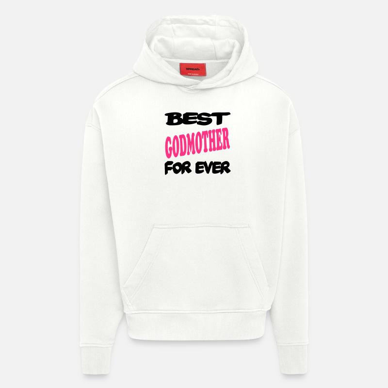 Best GODMOTHER for ever - Sweat à capuche bio épais oversize fabriqué en UE - OFF WHITE
