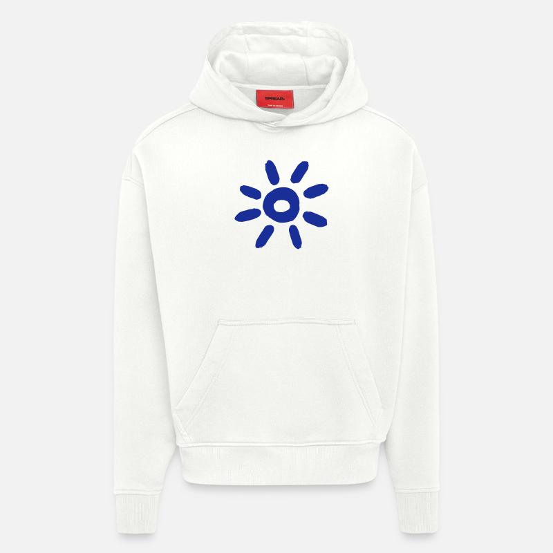 Blaue Sonne - Hoodie- made by SPREAD  - OFF WHITE