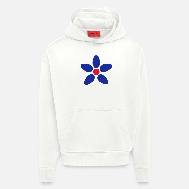 fleur - Sweat à capuche bio épais oversize fabriqué en UE - OFF WHITE
