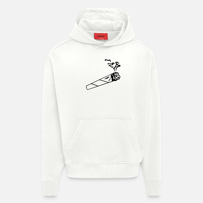 Joint - Zigarette - Sweat à capuche bio épais oversize fabriqué en UE - OFF WHITE
